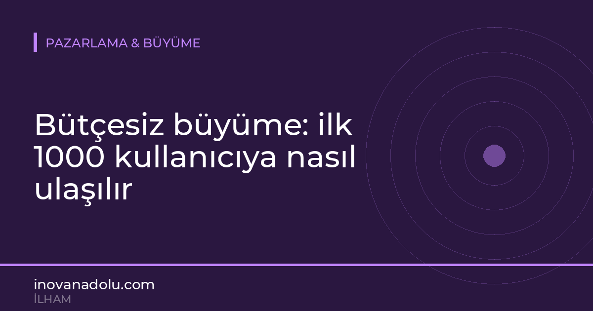 Bütçesiz büyüme: ilk 1000 kullanıcıya nasıl ulaşılır